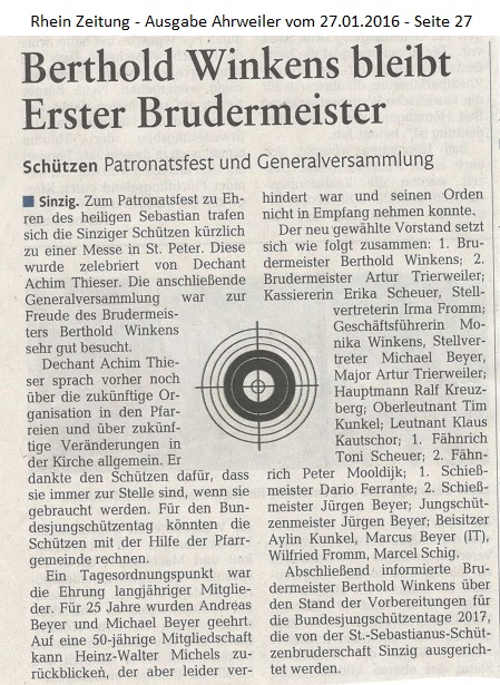 Rhein Zeitung - Ausgabe Ahrweiler - vom 27.01.2016