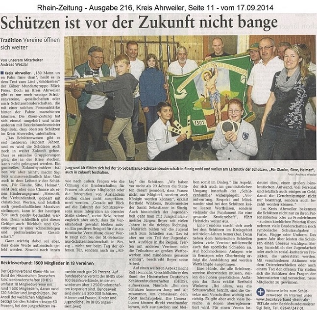 Rhein-Zeitung vom 17.09.2014